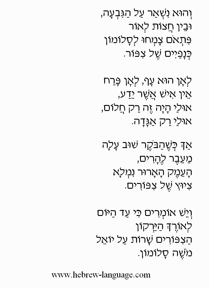 The Ballad of Yoel Moshe Salomon: Hebrew Lyrics, Part 3